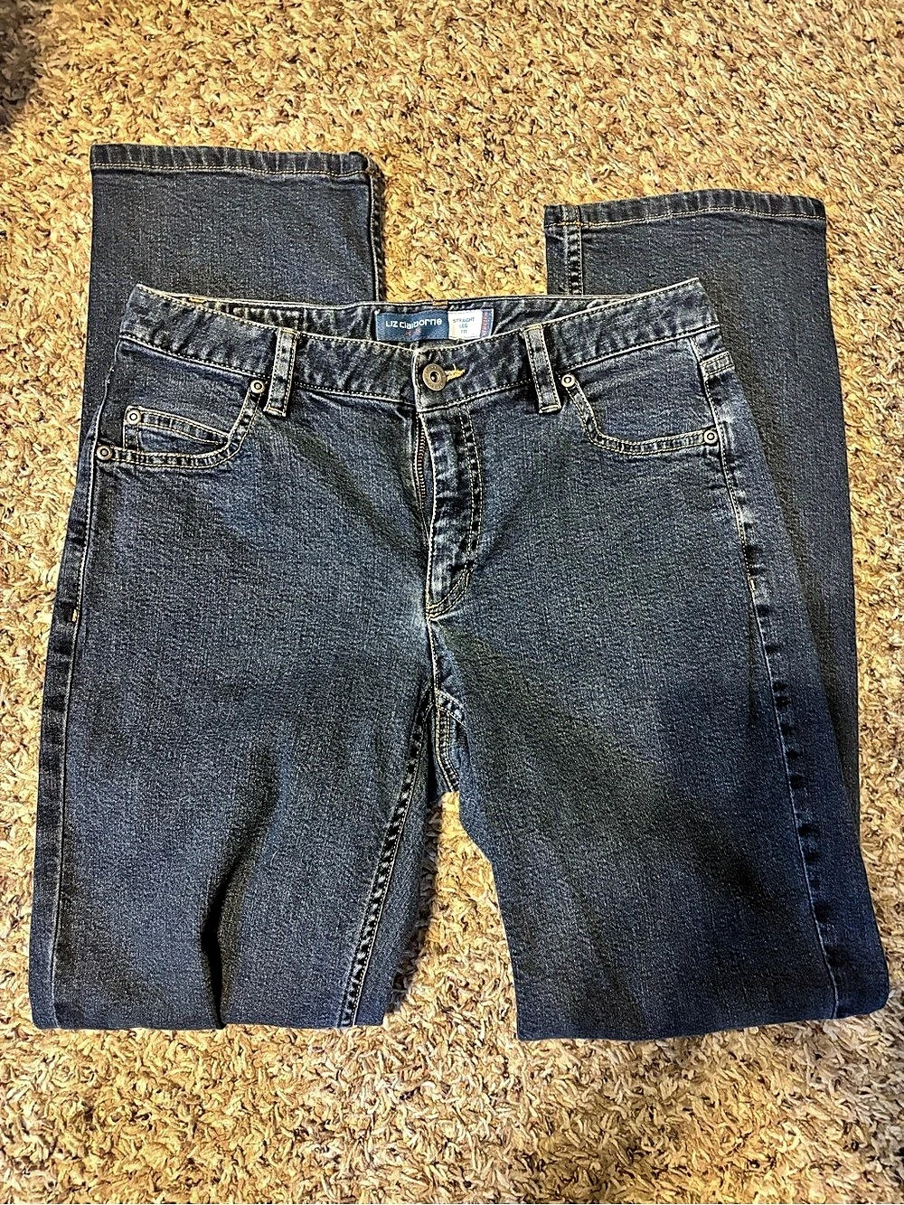 Liz Claiborne Straight Leg Fit Petite Jeans Blue Size 4P Regular